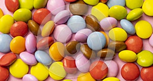 Colorful chocolate candy smarties background