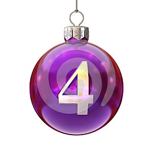 Colorful Christmas ball font number 4