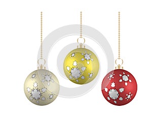 Colorful christmas balls. Set of isolated realistic decorations. Vector illustration