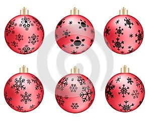 Colorful christmas balls. Set of isolated realistic decorations. Vector illustration