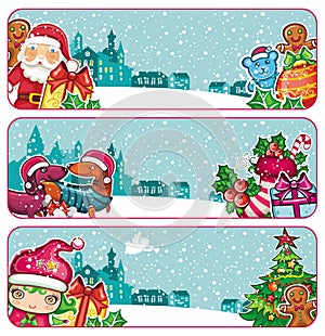 Colorful Christmas banners series