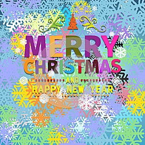 Colorful Christmas card and New Year greetings