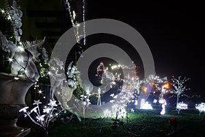 Colorful Christmas decoration of alsacien street