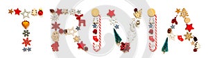 Colorful Christmas Decoration Letter Building Word Trivia photo