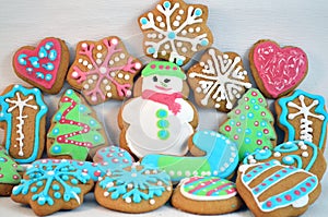 Colorful Christmas Homemade Gingerbread Cookies