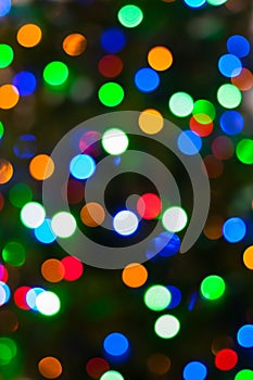 Colorful Christmas lights bokeh