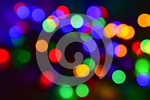 Colorful christmas lights bokeh abstract background