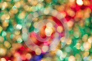 Colorful Christmas lights bokeh for background material