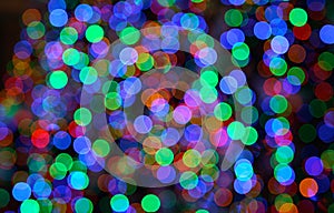 Colorful Christmas lights dots - bokeh pattern