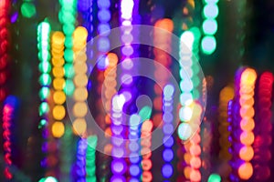 Colorful Christmas Lights Motion Blur Bokeh Background