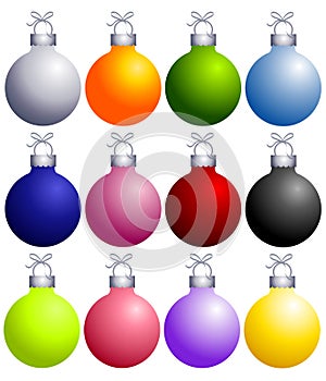 Colorful Christmas Ornaments Collection photo