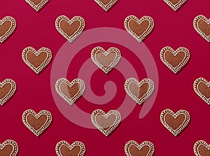 Colorful Christmas pattern of gingerbread cookies