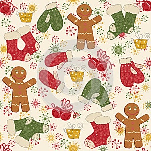 Colorful Christmas pattern seamless