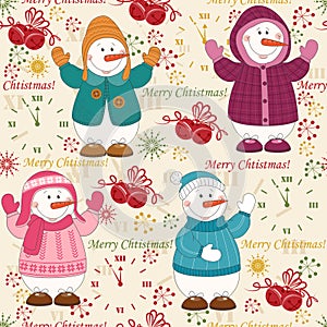 Colorful Christmas pattern seamless