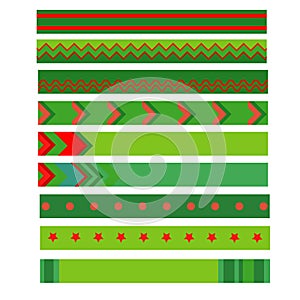 Colorful christmas ribbon on white background