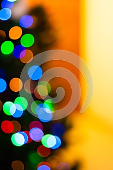 Colorful Christmas tree lights bokeh