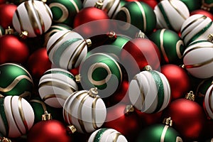 Colorful christmass ornaments. Festive background,