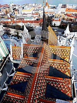 Colorful Church Roof over the City