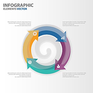 Colorful circle arrow Infographic elements presentation templates flat design set for brochure flyer leaflet marketing