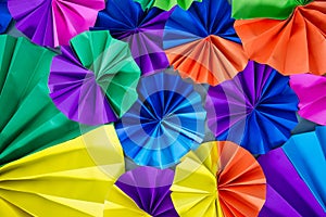 Colorful circle of fans paper