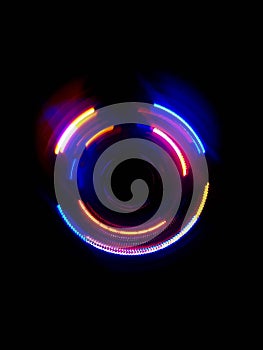 Colorful circle light wave in dark background