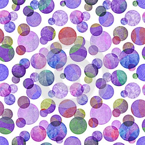 Colorful circle purple seamless pattern
