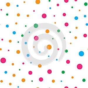Colorful circle seamless pattern on white background
