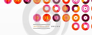 Colorful circles abstract background. Hi-tech design for wallpaper, banner, background, landing page, wall art