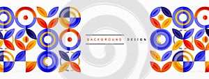 Colorful circles abstract background. Hi-tech design for wallpaper, banner, background, landing page, wall art