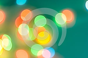 Colorful circles of bokeh light abstract