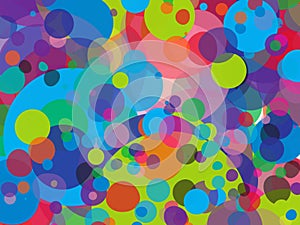 Colorful circles bubbles abstract background blue red orange green violet