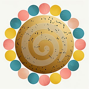 Colorful circles pattern in abstract white background, design illustration wallpaper