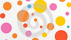 Colorful circles scattered on a white background