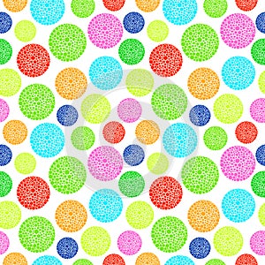 Colorful circles seamless pattern on white