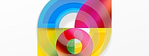 Colorful circles surround the number 6 on a white background