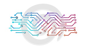 Colorful Circuit Board Pathways, Dynamic Tech Connectivity, vector design Generative AI