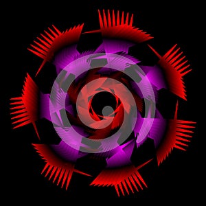 Colorful circular abstract symbol with kaleidoscope concept