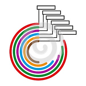 Colorful circular chart with branches. Data visualization. Infographic element. Vector illustration.