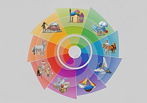 Creating a visually engaging and diverse representation of various