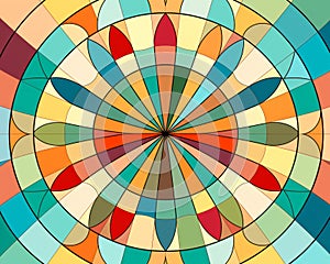 a colorful circular stained glass design