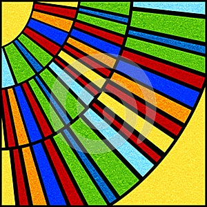 Colorful circular stained glass window panel