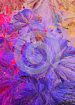 Colorful citric acid crystals