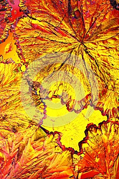 Colorful citric acid crystals