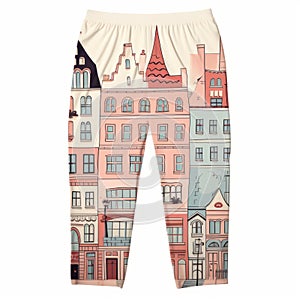 Colorful City Buildings Leggings For Women