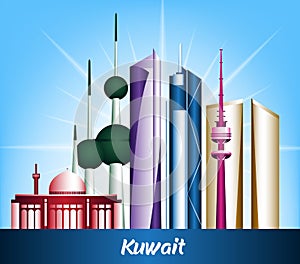 Colorful City of Kuwait Famous Buildings