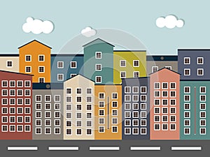 Colorful City. Real Estate Concept, Houses For Sale / Rent.