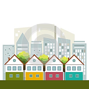 Colorful City, Real Estate, Healthy Living Concept