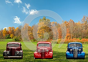 Colorful classic cars