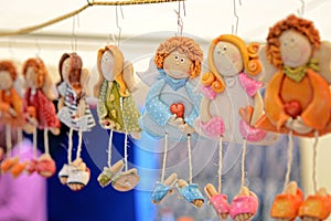 Colorful clay dolls for children