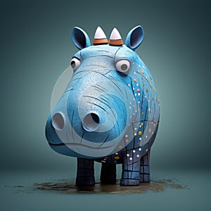 Colorful Clay Hippo: Aggressive Digital Illustration By Jason Tao